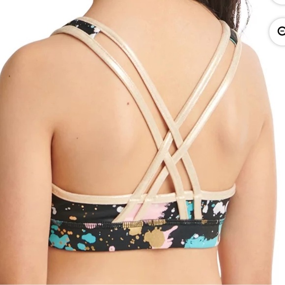 JUSTICE. Girls Metallic Reversible Athletic Sports Bra. Size XL. 16/18. - Picture 2 of 9